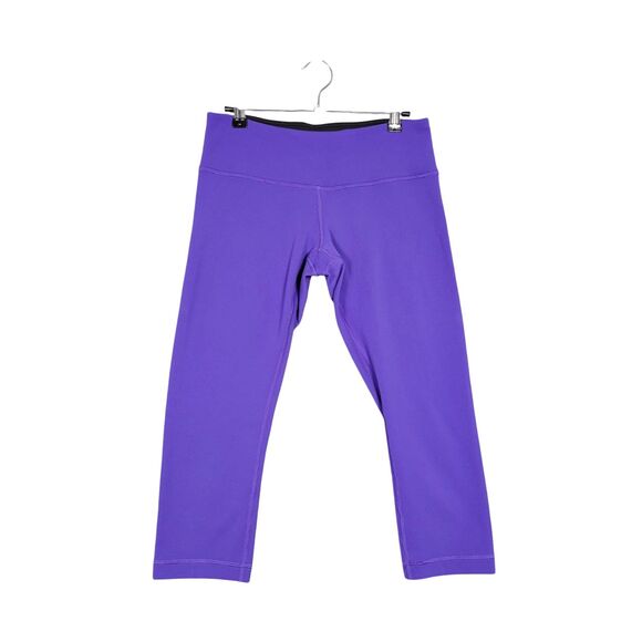 LULULEMON Wunder Under Crop Leggings Reversible Purple Black SIZE 8 - Picture 3 of 9